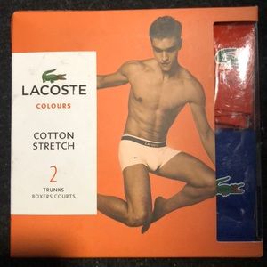 NWT Lacoste 2 trunks/ 2 boxers underwear